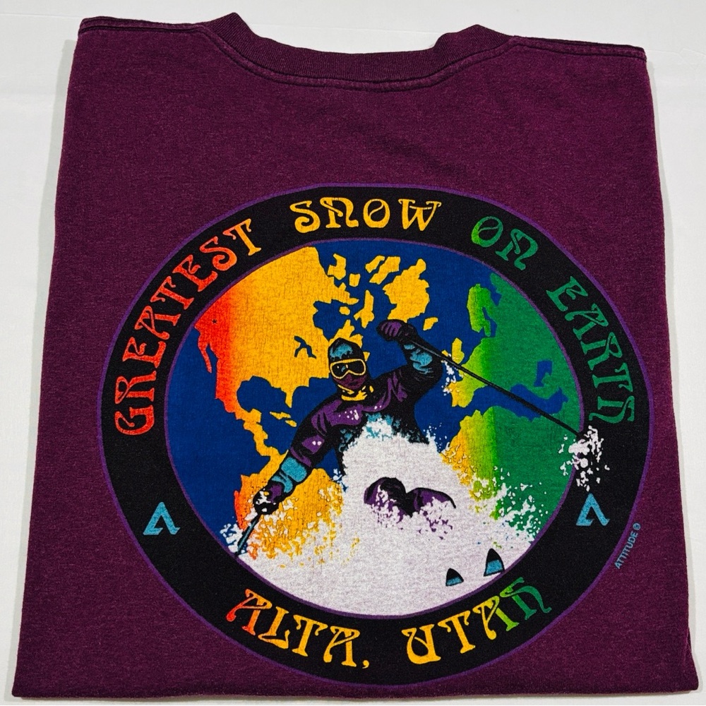 Vintage Skiing Alta, Utah Graphic Short Sleeve Shirt